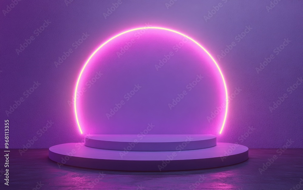 Abstract background featuring a podium and wall scene created through 3D illustration and rendering Abstract background featuring a podium and wall scene created through 3D illustration and rendering