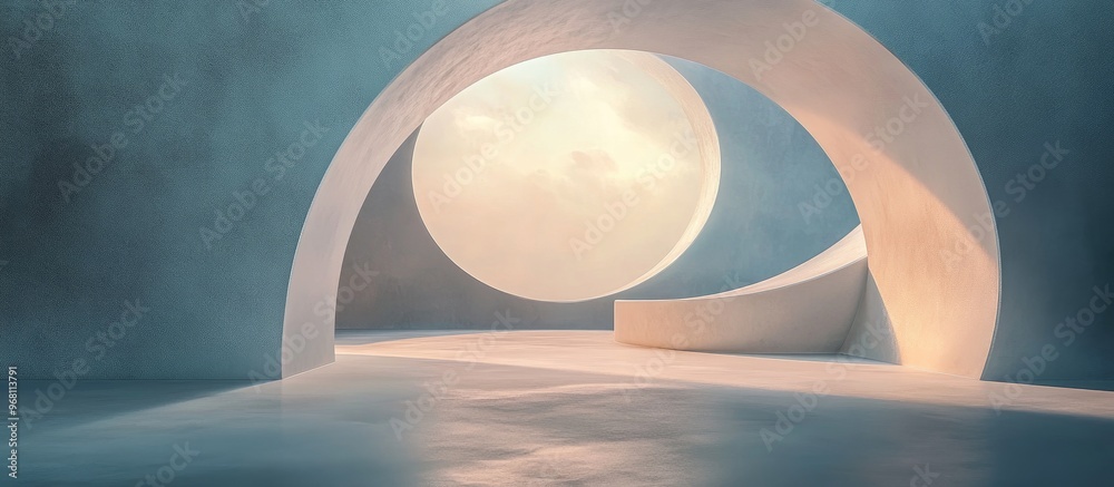 Fototapeta premium Elegant minimalist backdrop 3D illustration 3D rendering