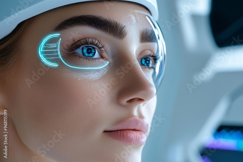 Wrinkles AI Diagnosis and digital health tools visualized in a futuristic medical scene, showcasing real-time treatment and management of wrinkles