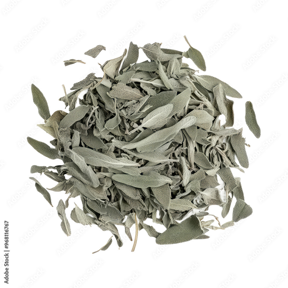 Dried sage leaves, a popular herb used in cooking and traditional medicine. Dried sage leaves, a popular herb used in cooking and traditional medicine.