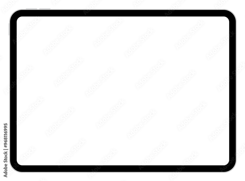 Apple iPad Pro tablet pc blank screen mockup template. Modern portable computer device black frame vector illustration Apple iPad Pro tablet pc blank screen mockup template. Modern portable computer device black frame vector illustration
