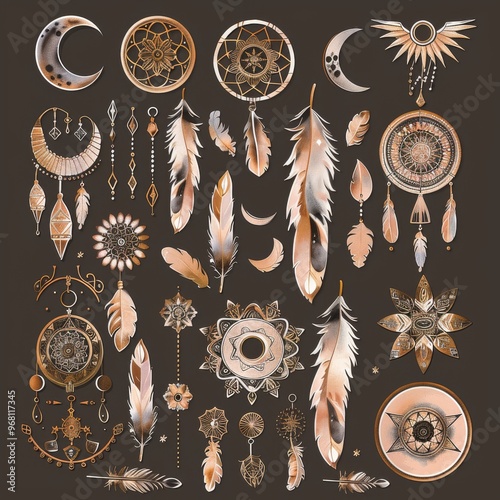 A sticker sheet inspired by bohemian style