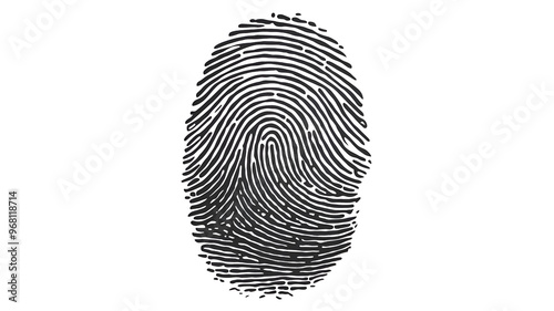 Isolated human ink fingerprint on clear or white PNG