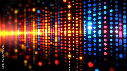 Wallpaper Mural Vibrant sound wave pattern with colorful dots creating a dynamic visual effect, perfect for music and technology themes. Torontodigital.ca