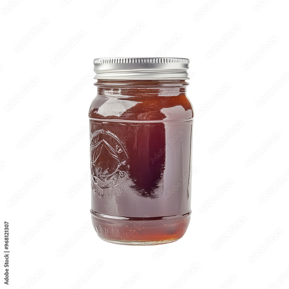 Glass Jar of Honey Isolated on White Background Glass Jar of Honey Isolated on White Background