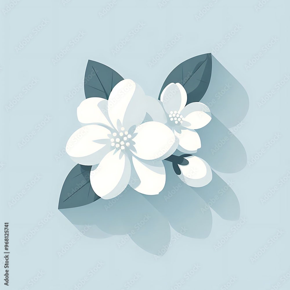 Beautiful Jasmine, minimal flower flat illustration, floral resource asset for graphics design, product design, mockup modeling Beautiful Jasmine, minimal flower flat illustration, floral resource asset for graphics design, product design, mockup modeling