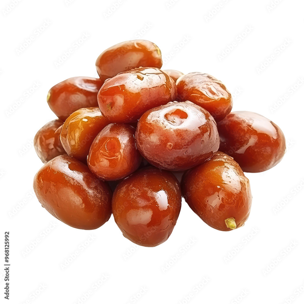 Obraz premium A close-up shot of a pile of shiny brown dates.