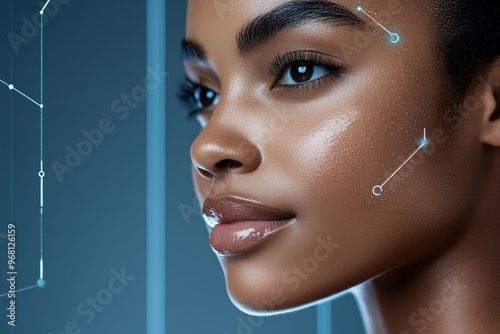 Hyperpigmentation Skin Health Improvement visualized in a minimalist infographic, showcasing the impact of personalized therapies on skin tone evenness