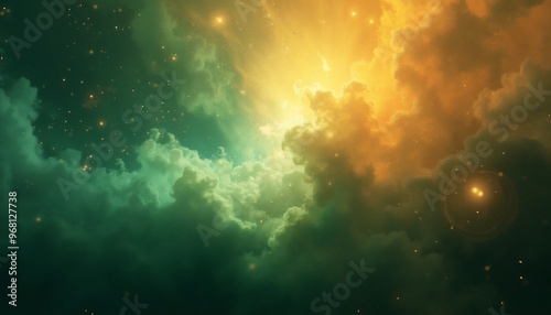 ethereal nebula with rich abstract textures and vibrant light photo