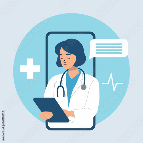 Personal doctor giving advice for patient landing page Online doctor concept