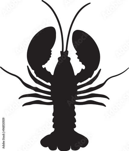  Lobster silhouette design vector art illustration