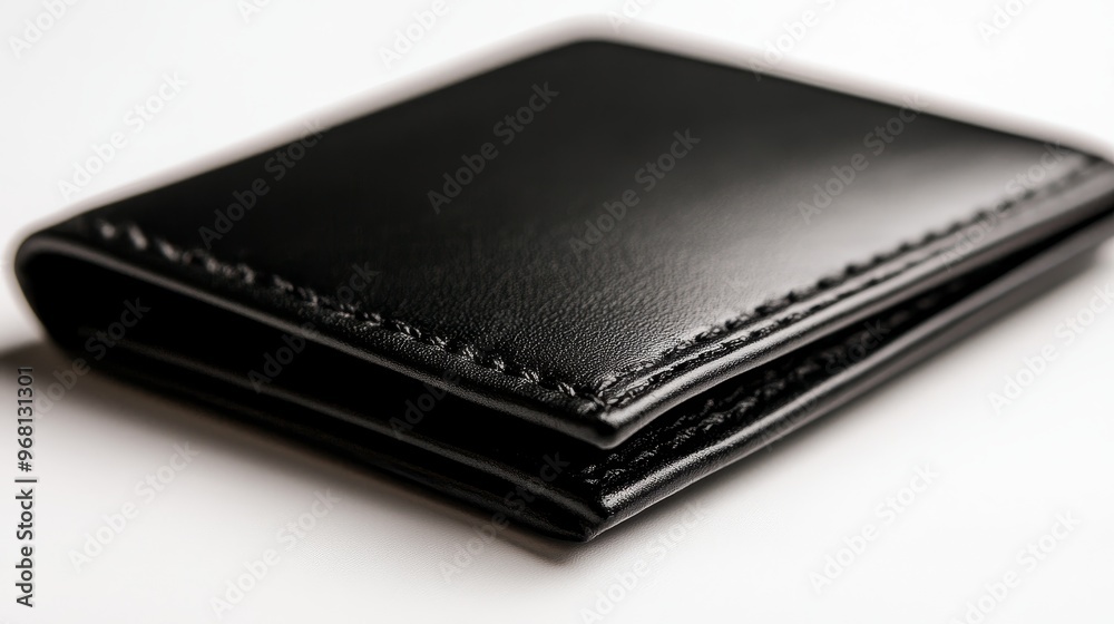 A high-quality, handcrafted leather wallet for men. It features a sleek black design, a smooth leather texture, and a durable construction. The wallet is perfect for everyday use and is a stylish acce A high-quality, handcrafted leather wallet for men. It features a sleek black design, a smooth leather texture, and a durable construction. The wallet is perfect for everyday use and is a stylish acce