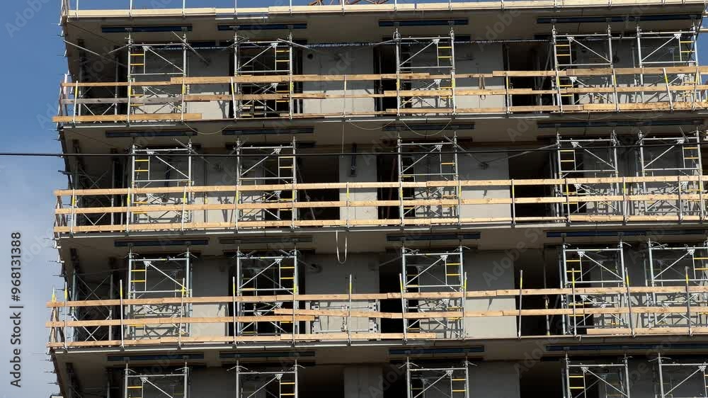 modern appartment construction site with formwork applied modern appartment construction site with formwork applied