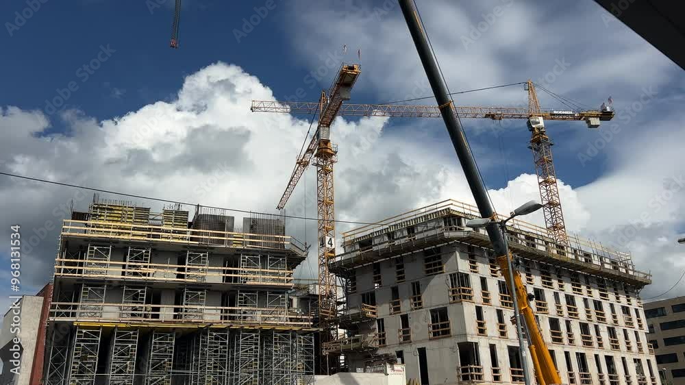modern appartment construction site with formwork applied modern appartment construction site with formwork applied