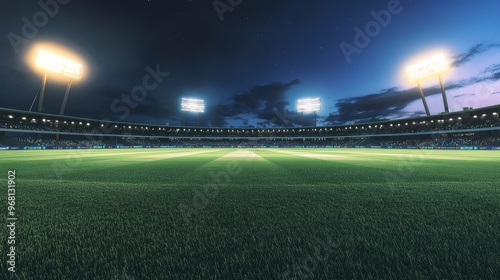 Night Stadium with Floodlights