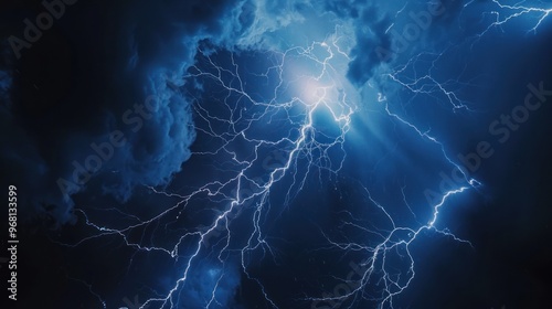 Lightning Storm in the Night Sky