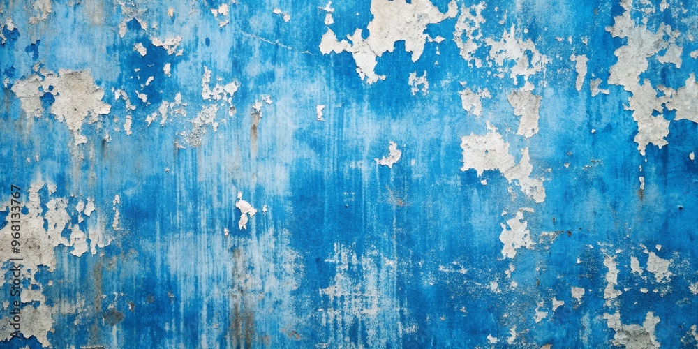 Blue Wall With Peeling Paint, Concrete, Texture, Abstract Blue Wall With Peeling Paint, Concrete, Texture, Abstract
