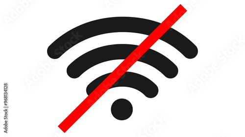 No Internet Connection NO Wifi Connection Not Available Animated Icon Sign on Transparent Background with Alpha Channel