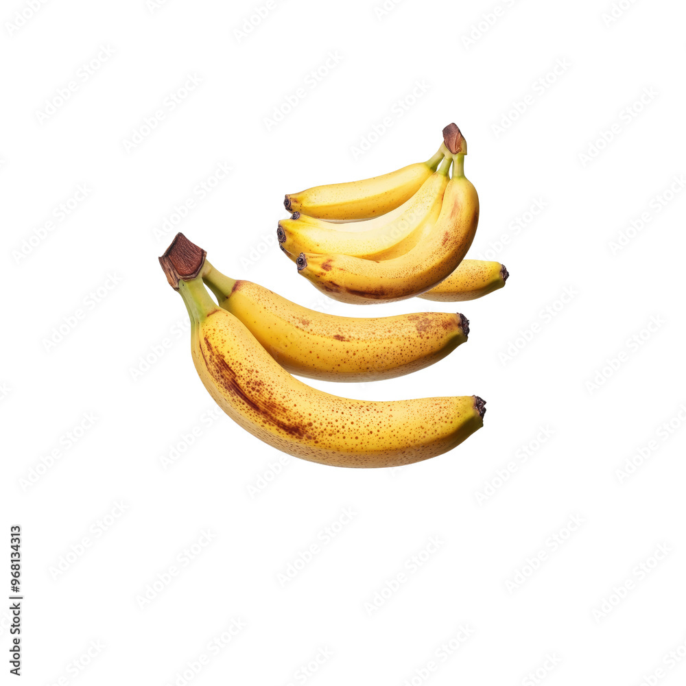 Four Ripe Bananas Isolated on Black Background Four Ripe Bananas Isolated on Black Background