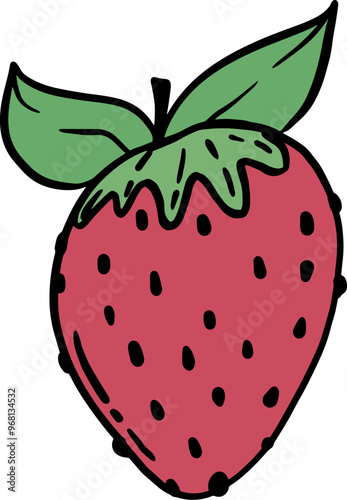Strawberry hand drawn design
