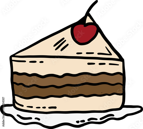 choco cake hand drawn design