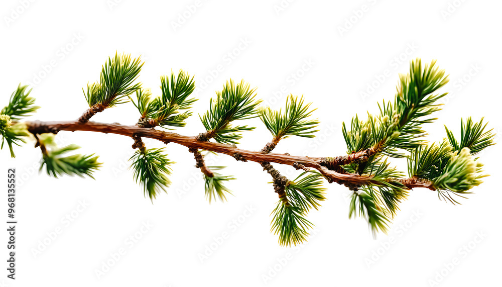 Branche de pin sur fond blanc Branche de pin sur fond blanc