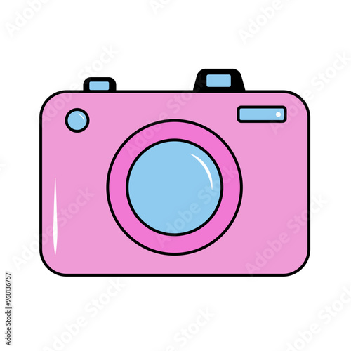 desenho ilustração de câmera fotográfica rosa ícone fotografia