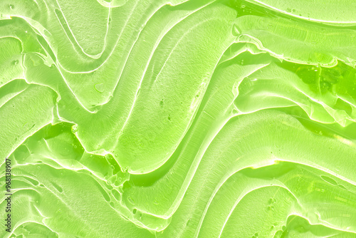 Foto Aloe Vera gel smudge cosmetic texture on a white background