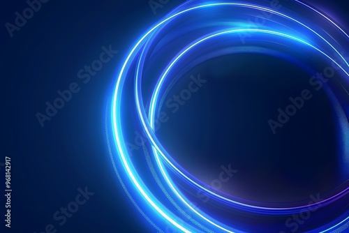 Vibrant Blue Light Trails on a Dark Background