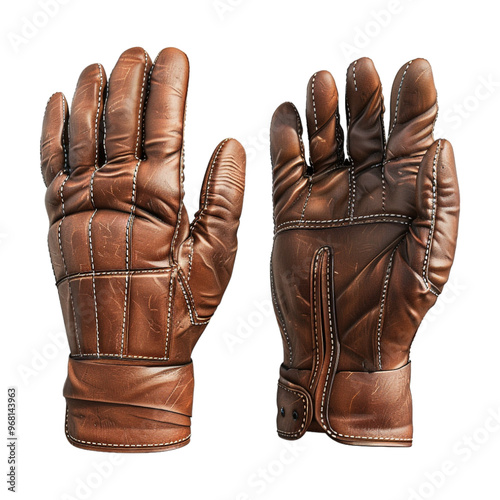 Leather Winter Gloves on Transparent Background - Ai Generated