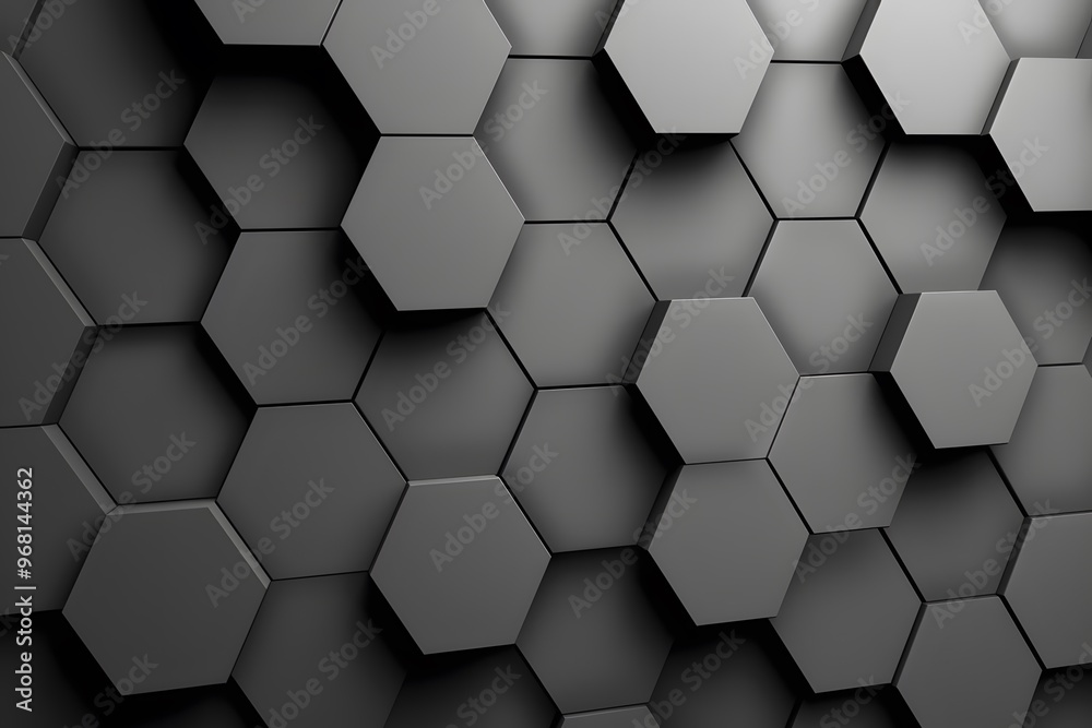 Modern Hexagonal Pattern in Shades of Black Modern Hexagonal Pattern in Shades of Black