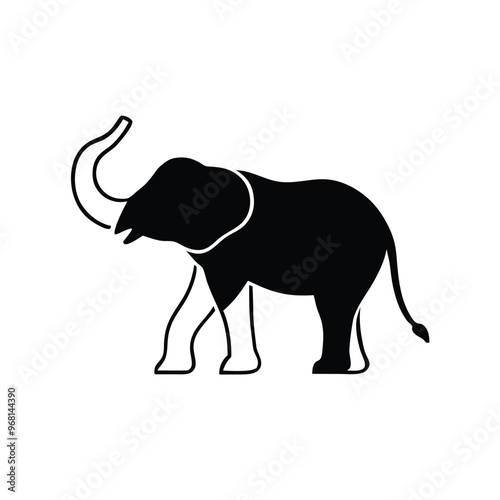 a elephant vector silhouette, 