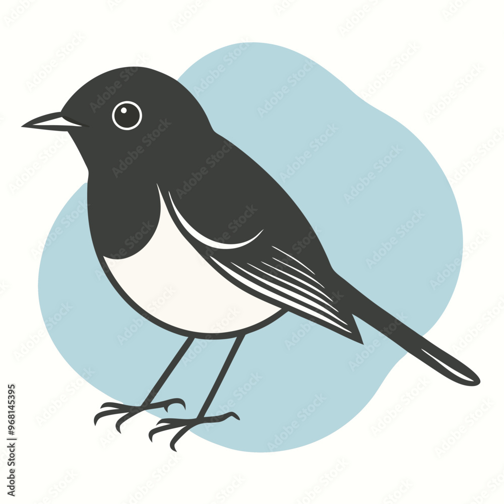 Obraz premium a robin silhouette vector illustration, vector silhouette, isolated white background, 