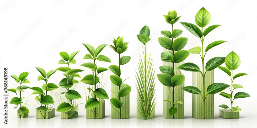 Green Growth Bar Chart, Sustainable Growth, Eco-Friendly, Nature Green Growth Bar Chart, Sustainable Growth, Eco-Friendly, Nature