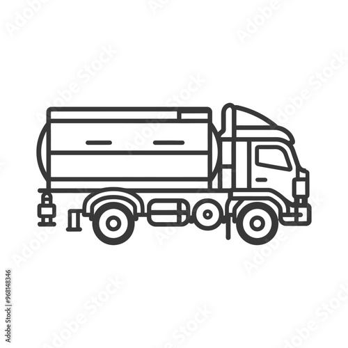 Line drawing of a tanker truck