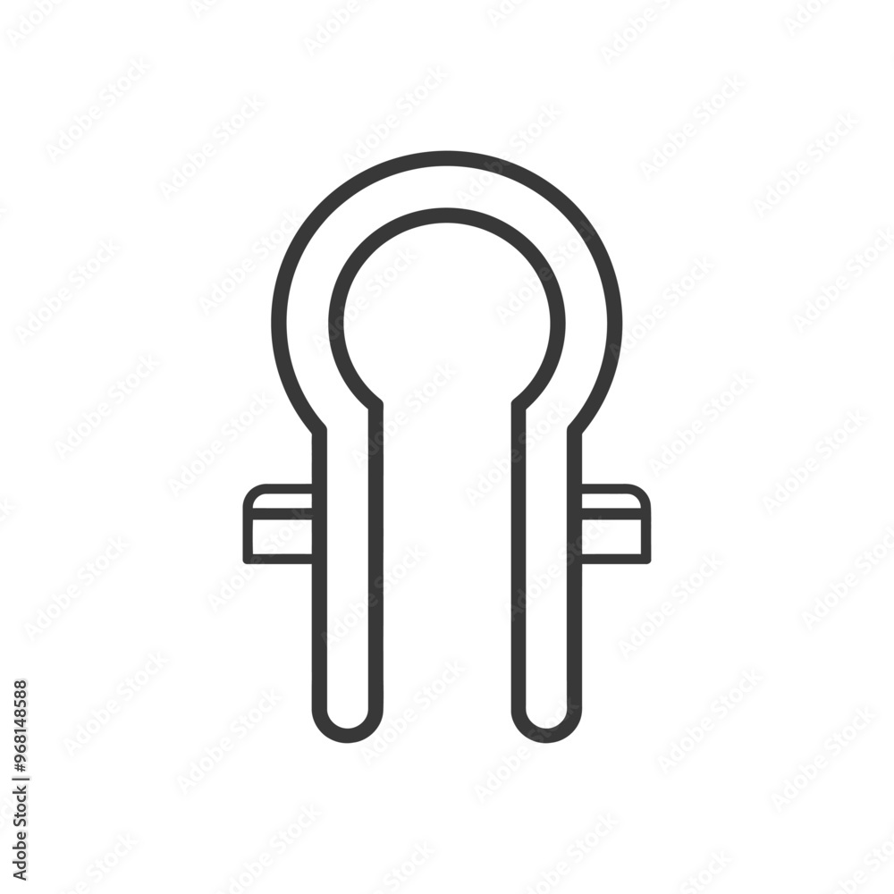 Line drawing of a U shaped clip Line drawing of a U shaped clip