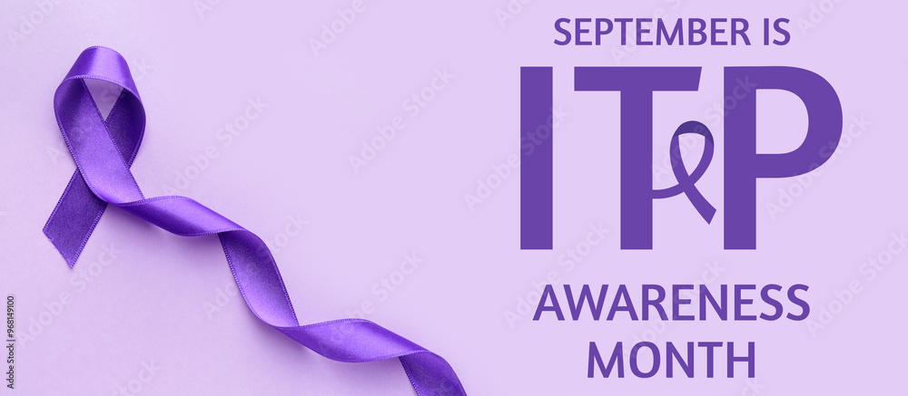 Obraz premium Purple ribbon as symbol of World Cancer Day on color background