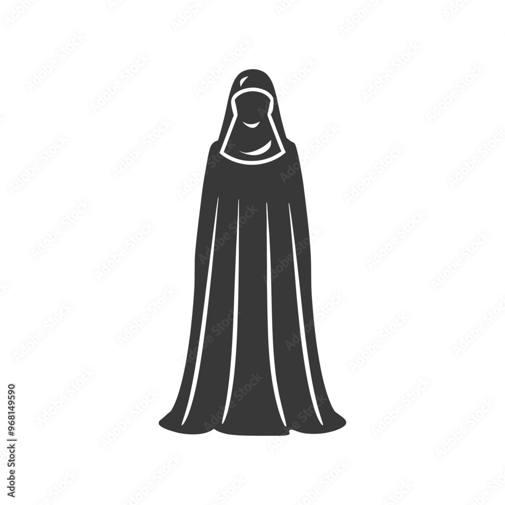 Silhouette of a Woman Wearing a Niqab and Abaya Silhouette of a Woman Wearing a Niqab and Abaya