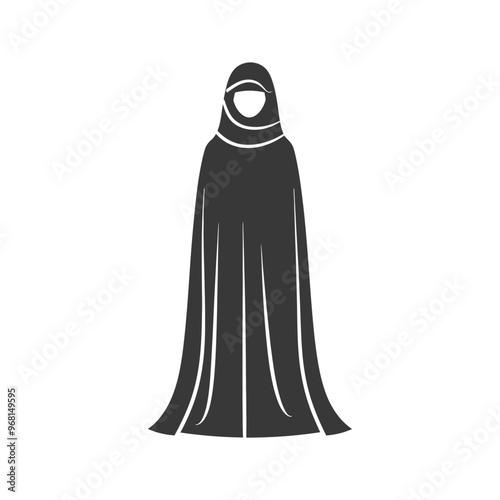Silhouette of a woman wearing a niqab