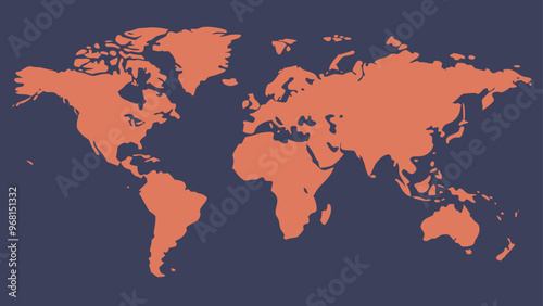 A map of the world is shown in orange