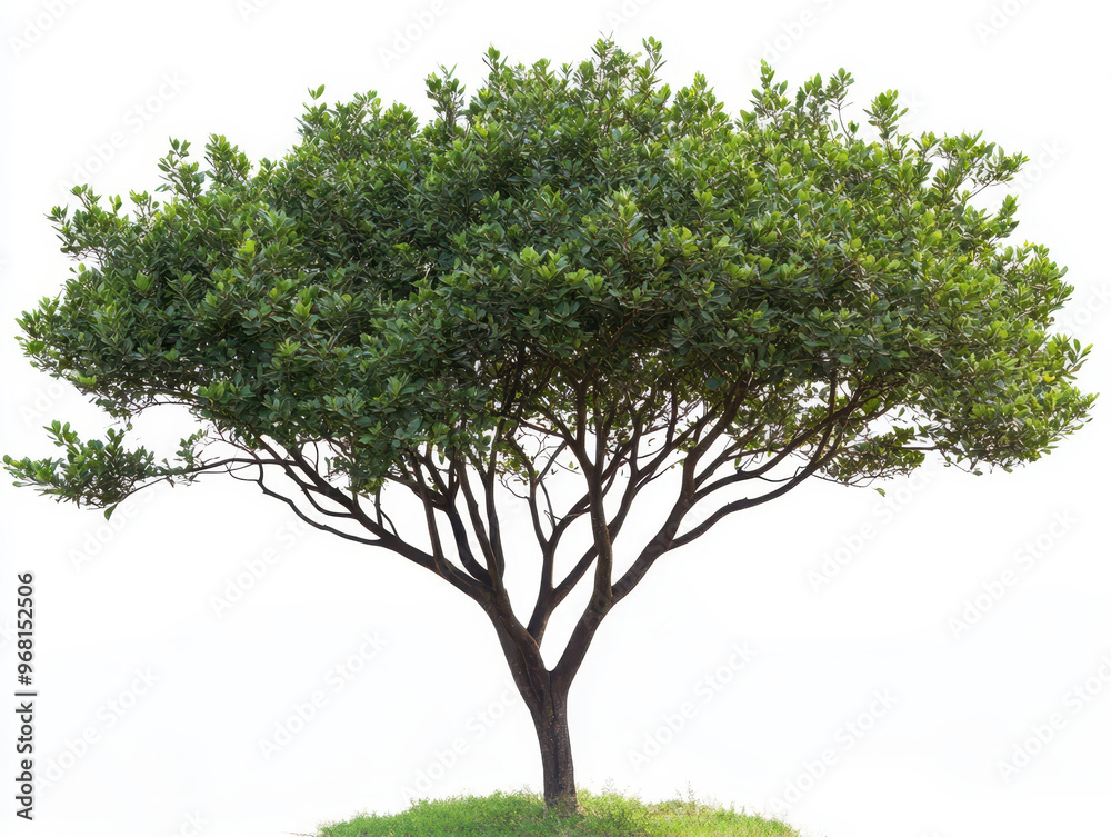 Tree with dense canopy on a white background. Tree with dense canopy on a white background.