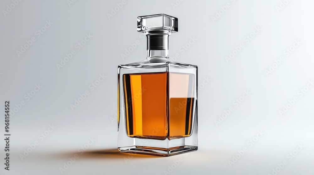 Elegant Engraved Whiskey Decanter with Custom Text - 3D Rendered Bar Accessory for Personalized Drinks Presentation