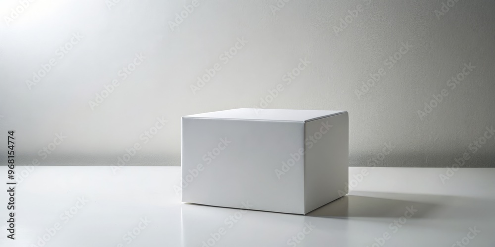 White Box on a White Background, Product Display, Minimalism, Branding White Box on a White Background, Product Display, Minimalism, Branding