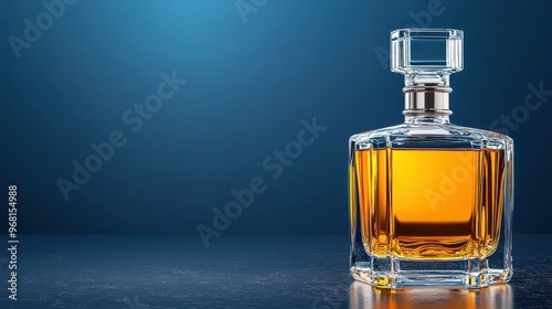 Personalized Engraved Whiskey Decanter - Elegant Bar Accessory with Custom Text, Stunning 3D Illustration