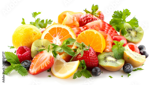 Healthy food vegetables and fruits, tasty eating concept photo