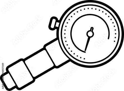 Tire pressure gauge illustration outline vector