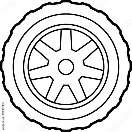 Spare tire illustration outline vector