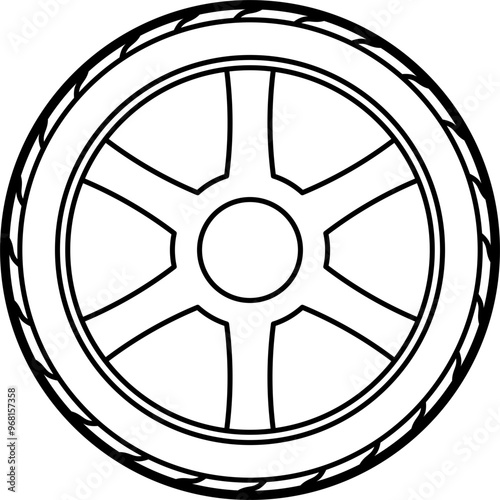 Racing tire illustration outline vector