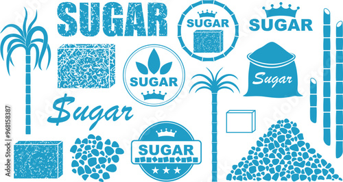 Sugar logo. Isolated sugar on white background