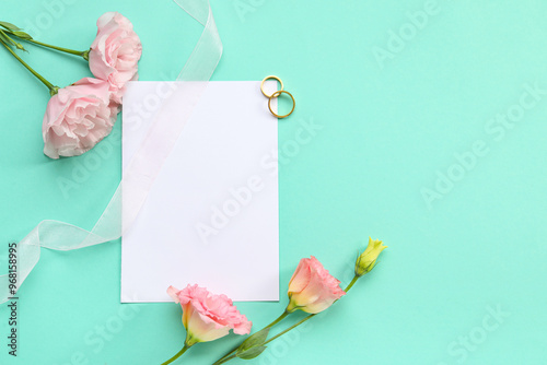 Wedding invitation mockup w...